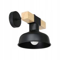 2X Kinkiet FARO BLACK/NATURAL WOOD 1xE27 60W