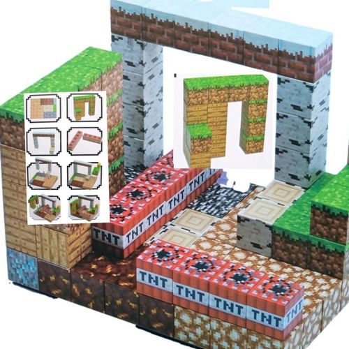 KLOCKI MAGNETYCZNE MOCNE KLOCKI SZEŚCIANY 100 SZT 2 x LUDZIK KLOCKI PIKSELE na Arena.pl