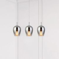 Szklana LAMPA wisząca PETUNIA 5252 Rabalux skandynawski zwis loftowy do salonu chrom