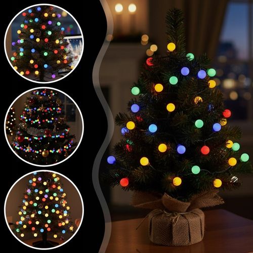 LAMPKI ŚWIĄTECZNE CHOINKOWE KULKI 200LED ZEWNĘTRZNE WEWNĘTRZNE MULTIKOLOR na Arena.pl