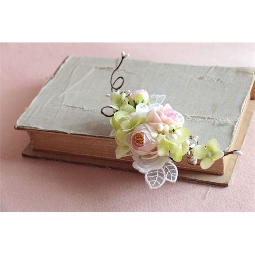 grzebyk ślubny bogate kwiaty z koronką g70 na Arena.pl