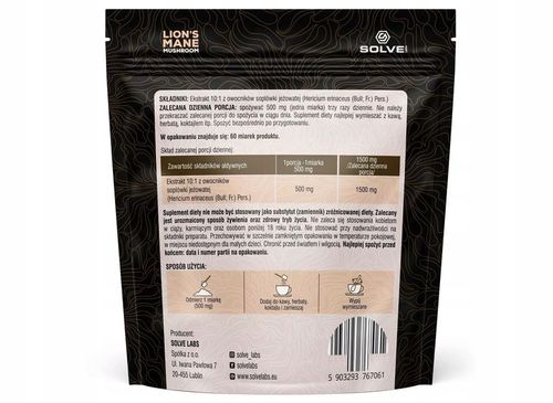 SolveLabs Lion's Mane 10:1 Soplówka Jeżowata 30g na Arena.pl