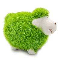 OWCA OWIECZKA CERAMICZNA Z ZIELONYM FUTERKIEM FIGURKA DEKORACYJNA 10cm