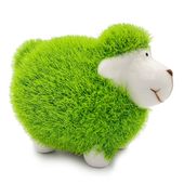 OWCA OWIECZKA CERAMICZNA Z ZIELONYM FUTERKIEM FIGURKA DEKORACYJNA 10cm