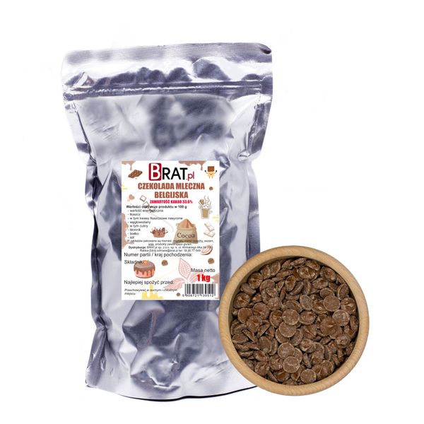 Czekolada mleczna Belgijska 1kg zdjęcie 1