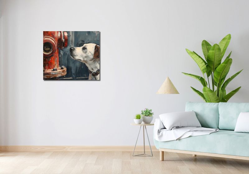 Obraz 70x60cm Kumpel przy Hydrancie zdjęcie 2