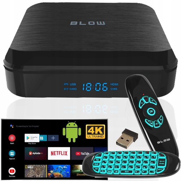 SMART BOX TV ANDROID BLUETOOTH 4K WIFI ODTWARZACZ HDMI USB PILOT zdjęcie 1