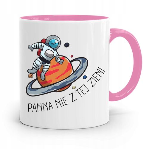 Kubek Różowy Dla Dziewczyny Panna Nie Z Tej Ziemi Z Nadrukiem Ze Zdjęciem na Arena.pl