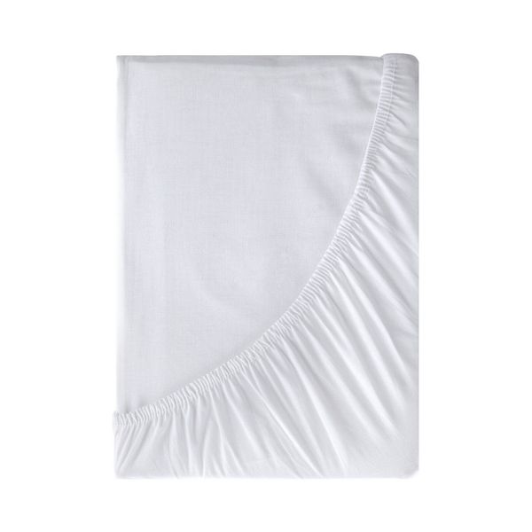 Prześcieradło z gumką Basic 100x200 +30 cm bawełna białe zdjęcie 4