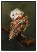 Plakat sowa abstrakcyjny obraz 61x91 cm w czarnej ramie