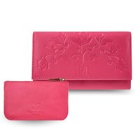 portfel damski skórzany z kwiatowym wzorem t-45-pi etui na klucze t-51-npi