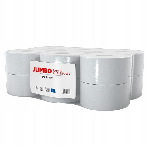 Papier toaletowy Jumbo celuloza MAXI 2W 100 MB 12 rolek zdjęcie 4