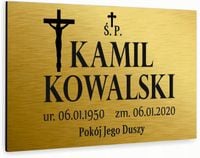 nadruk uv TABLICZKA NAGROBNA nagrobkowa 40x30 dibond nierdzewna złota