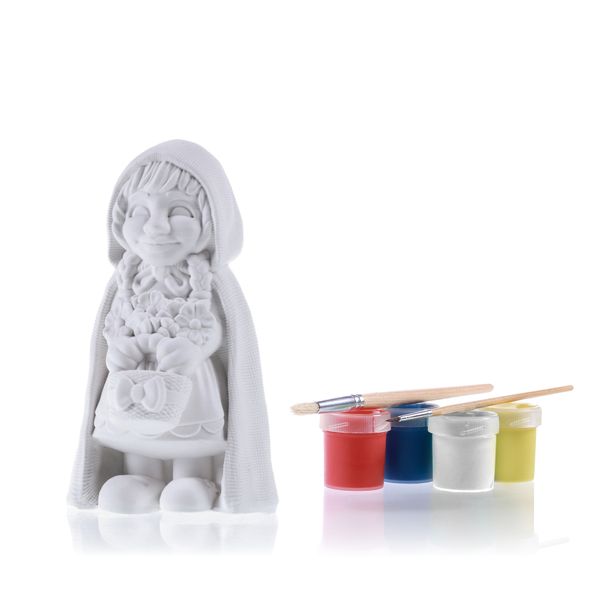 Kolorowanka 3D Czerwony kapturek Figurka gipsowa zdjęcie 3