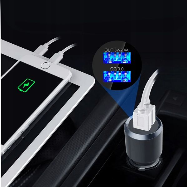 TRANSMITER BLUETOOTH FM SAMOCHODOWY 2X SZYBKA ŁADOWARKA USB-C AUX zdjęcie 2