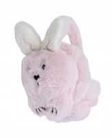 Mięciutkie pluszowe nauszniki Króliczek jasny różowy z białymi uszami