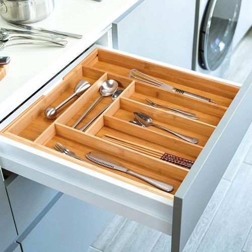ORGANIZER NA SZTUĆCE WKŁAD DO SZUFLADY REGULOWANY BAMBUSOWY DREWNIANY na Arena.pl