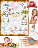 Duży Zestaw Mega Tatuaży zmywalnych - Cinnamoroll