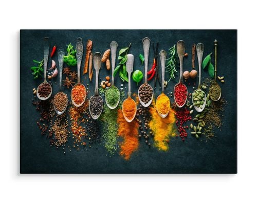 Obraz Canvas Łyżki z Ziołami i Przyprawami 100cm x 70cm na Arena.pl