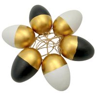 JAJKA WIELKANOCNE ZAWIESZKI JAJKO DO ZAWIESZENIA BIAŁE ZŁOTE CZARNE 6szt