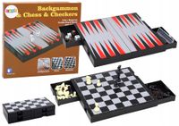 2X Zestaw Gier 3w1 Plansza Magnetyczna Szachy Warcaby Backgammon