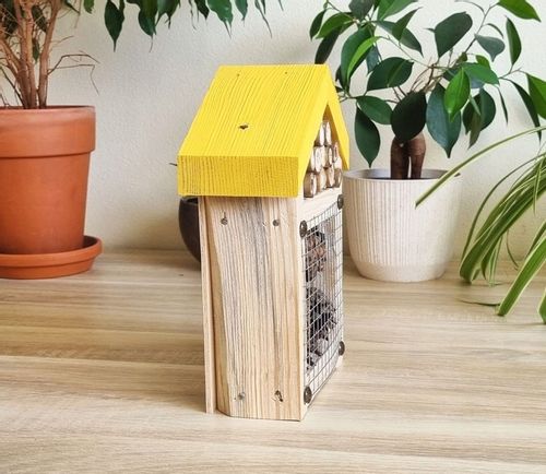 Domek, hotel dla owadów Toraf DIY1 żółty - do samodzielnego złożenia na Arena.pl