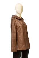 Stylowa Kurtka damska skórzana z kapturem zapinana na suwak Bukowski Rozmiar odzieży M