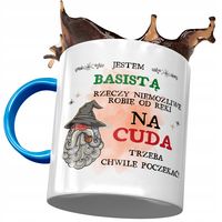 Kubek Błękitny Dla Basisty Trzeba Poczekać Prezent Z Nadrukiem Ze Zdjęciem