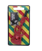 Fajka Fifka Lufka Metalowa w Kształcie Gitary 10,5 cm Czerwona + 5 Sitek