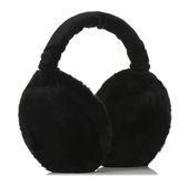Nauszniki pluszowe futrzane futerko ciepłe na zimę damskie czarne