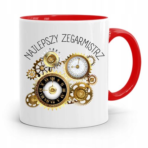 Kubek Czerwony Zegarmistrza Najlepszy Zegarmistrz Z Nadrukiem Ze Zdjęciem na Arena.pl