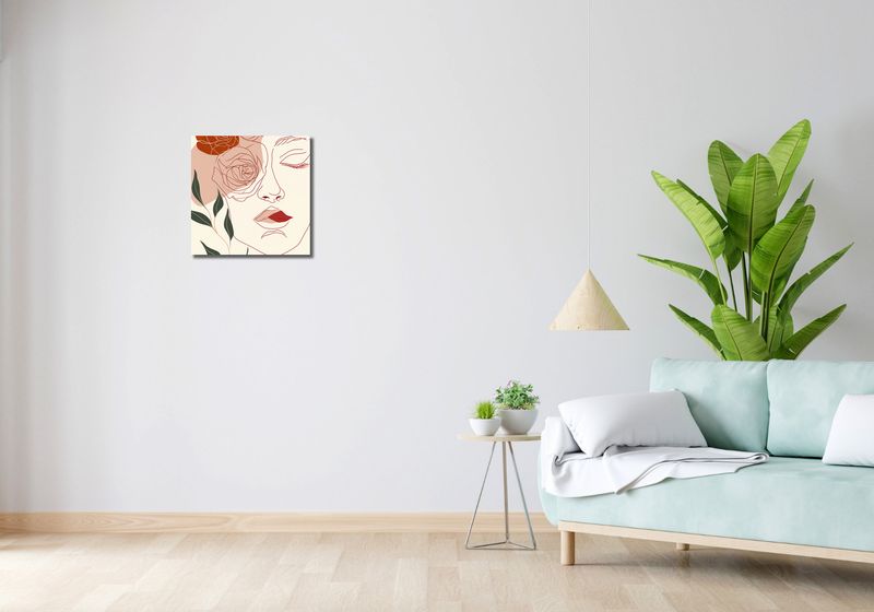 Obraz 40x40cm Beż i Twarz zdjęcie 2