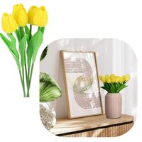 Tulipany Silikonowe Kwiaty Sztuczne 34 cm Rośliny Ozdobne do Wazonu 5 szt