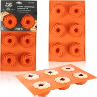 FORMA SILIKONOWA DO BABECZEK 17x28 CM 6SZT DESERY 3D MUSY CIASTECZKA TWIST