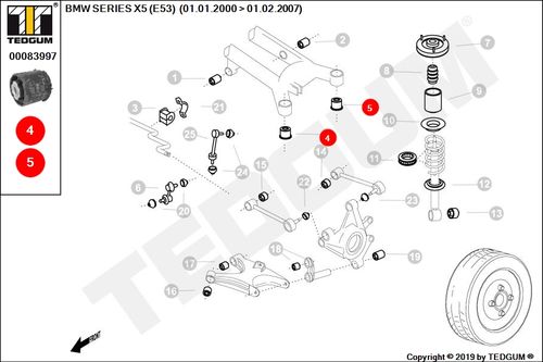 BMW X5 E53 TULEJA BELKI TYLNEJ E53 00- na Arena.pl
