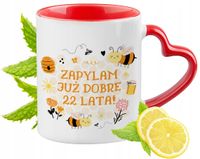22 Urodziny Czerwony Z Uszkiem W Kształcie Serca Na Prezent