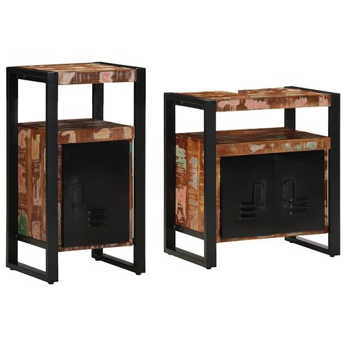 Zestaw mebli łazienkowych 2 pcs Brązowy lite drewno z odzysku na Arena.pl