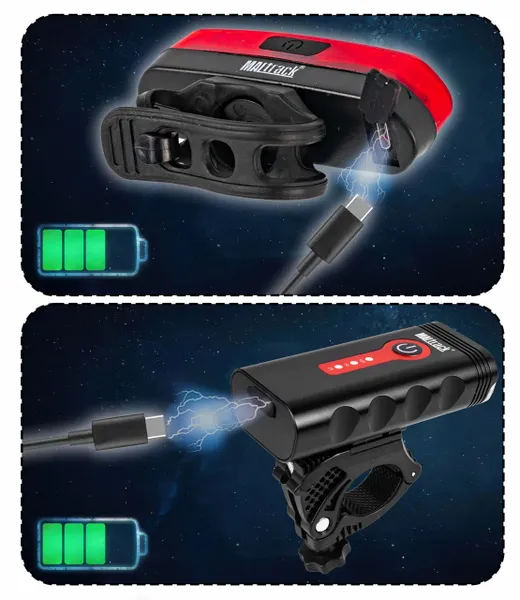 Lampka Rowerowa Przód + Tył LED 360 Wodoodporna zdjęcie 11