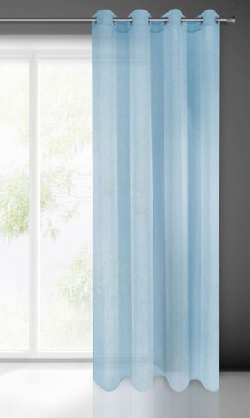 Firana gotowa na przelotkach REBECCA 140x250 Eurofirany niebieska zdjęcie 2