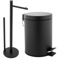 Zestaw łazienkowy Kosz na śmieci i Stojak z uchwytem na papier toaletowy