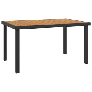 Stół ogrodowy, brązowy, 140x90x74 cm, aluminium i WPC