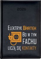 KALENDARZ A5 2026 DZIENNY terminarz Z NADRUKIEM UV DLA ELEKTRYKA TWÓJ NAPIS