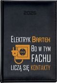 KALENDARZ A5 2026 DZIENNY terminarz Z NADRUKIEM UV DLA ELEKTRYKA TWÓJ NAPIS