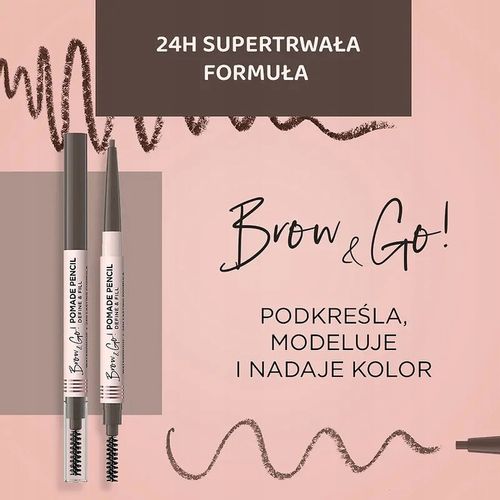 Eveline Wodoodporna Pomada do brwi Dark Brown ze szczoteczką Brow&Go! na Arena.pl