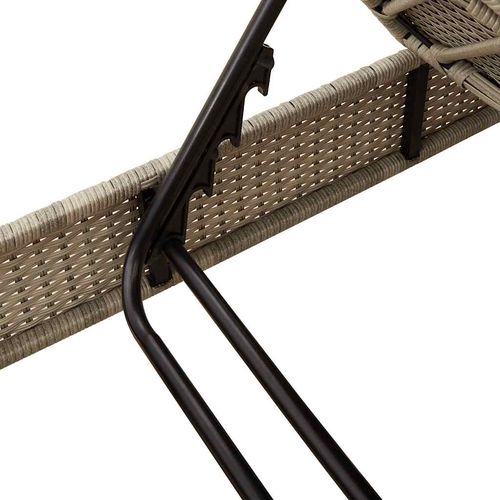 Leżak z poduszkami Jasnoszary 55x200x25,5cm Polirattan na Arena.pl