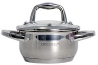GARNEK Z POKRYWĄ SZKLANĄ 1,2 L 14 CM STALOWY VELIO GRUBE DNO INDUKCJA