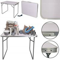 STÓŁ KEMPINGOWY SKŁADANY TURYSTYCZNY ALUMINIOWY STOLIK SC1001 BIAŁY