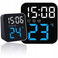 ZEGAR ZEGAREK ELEKTRONICZNY CYFROWY LED STOJĄCY BUDZIK DATA TEMPERATUR