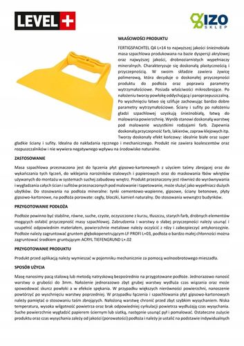 Gładź szpachlowa Gotowa 10kg + Paca Gładka na Arena.pl