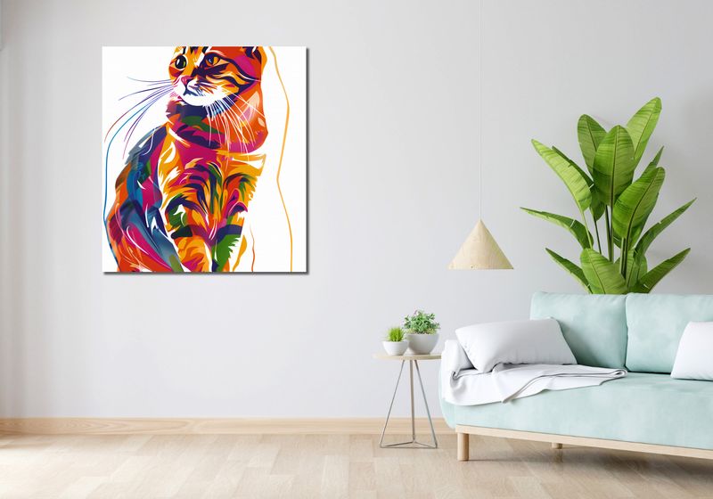 Obraz 90x100cm Nasycony Kot zdjęcie 2